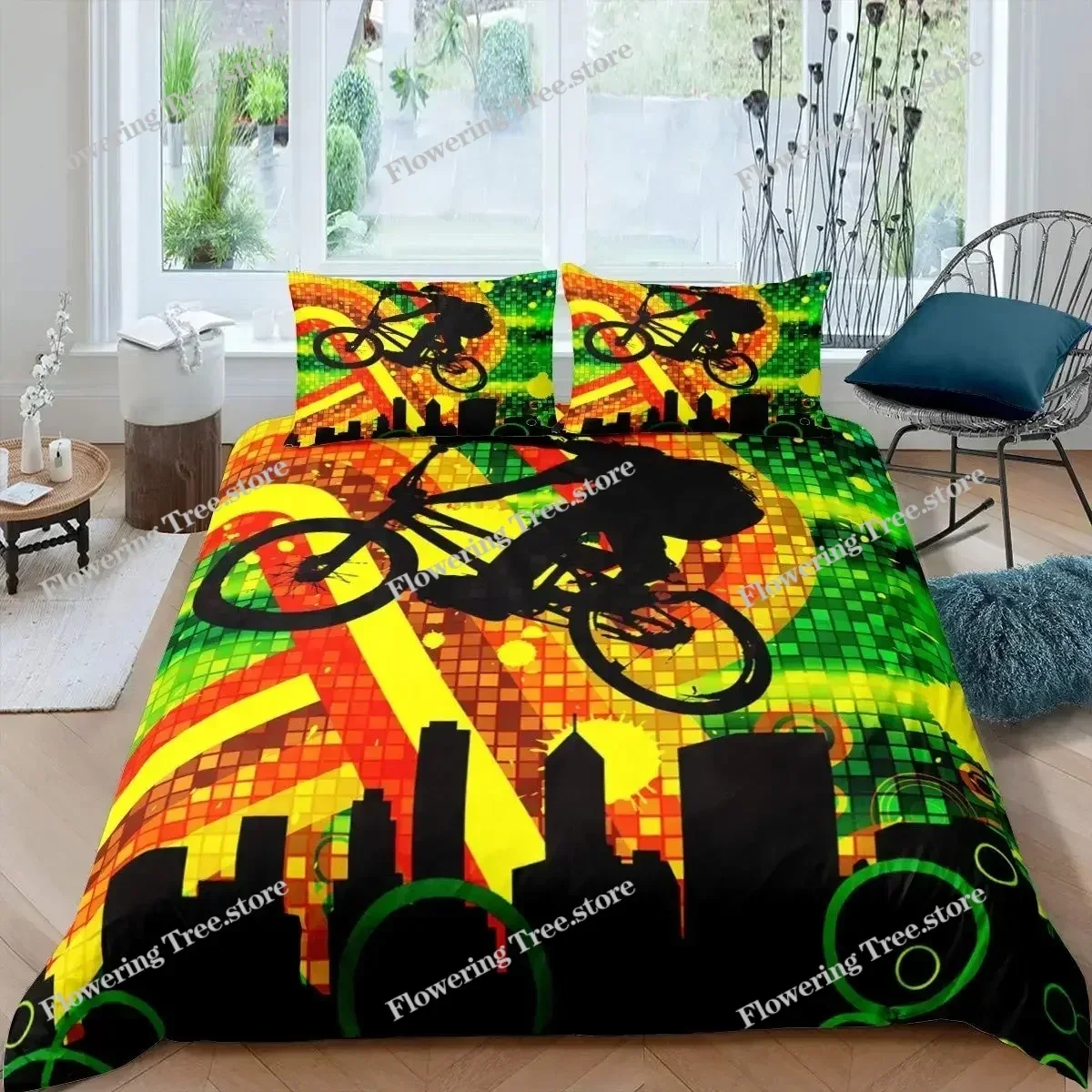Mountain Biking Game - Parure de lit pour vélo en