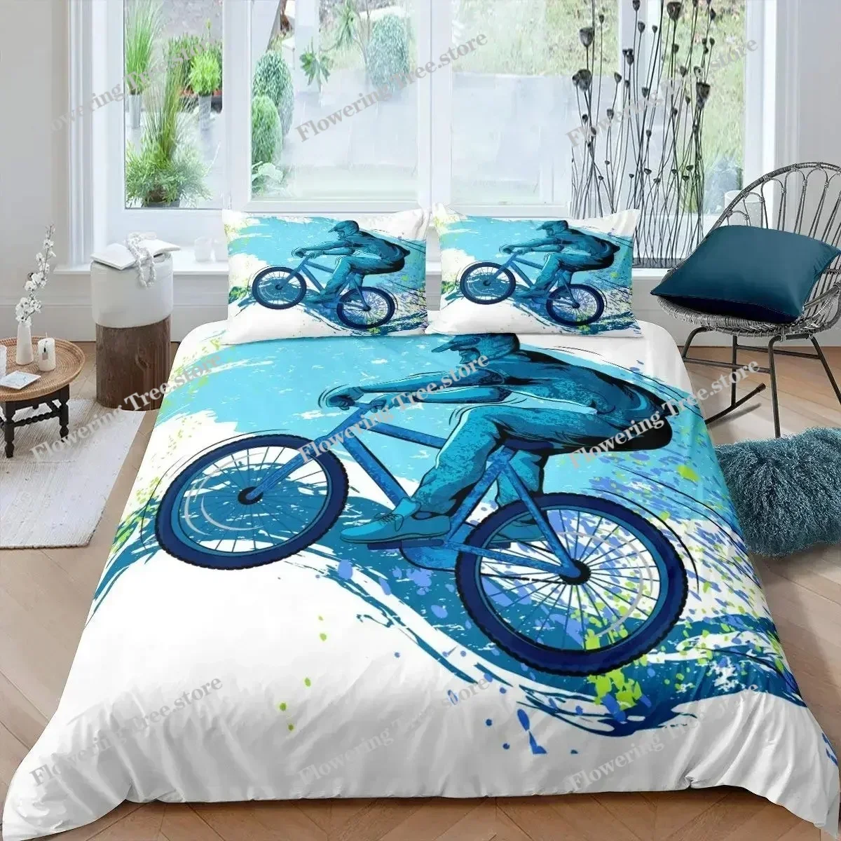 Parure de lit pour vélo en mic - Mountain Biking Game avis et prix