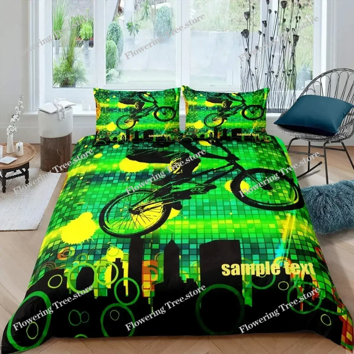 Parure de lit pour vélo en mic - Mountain Biking Game avis et prix